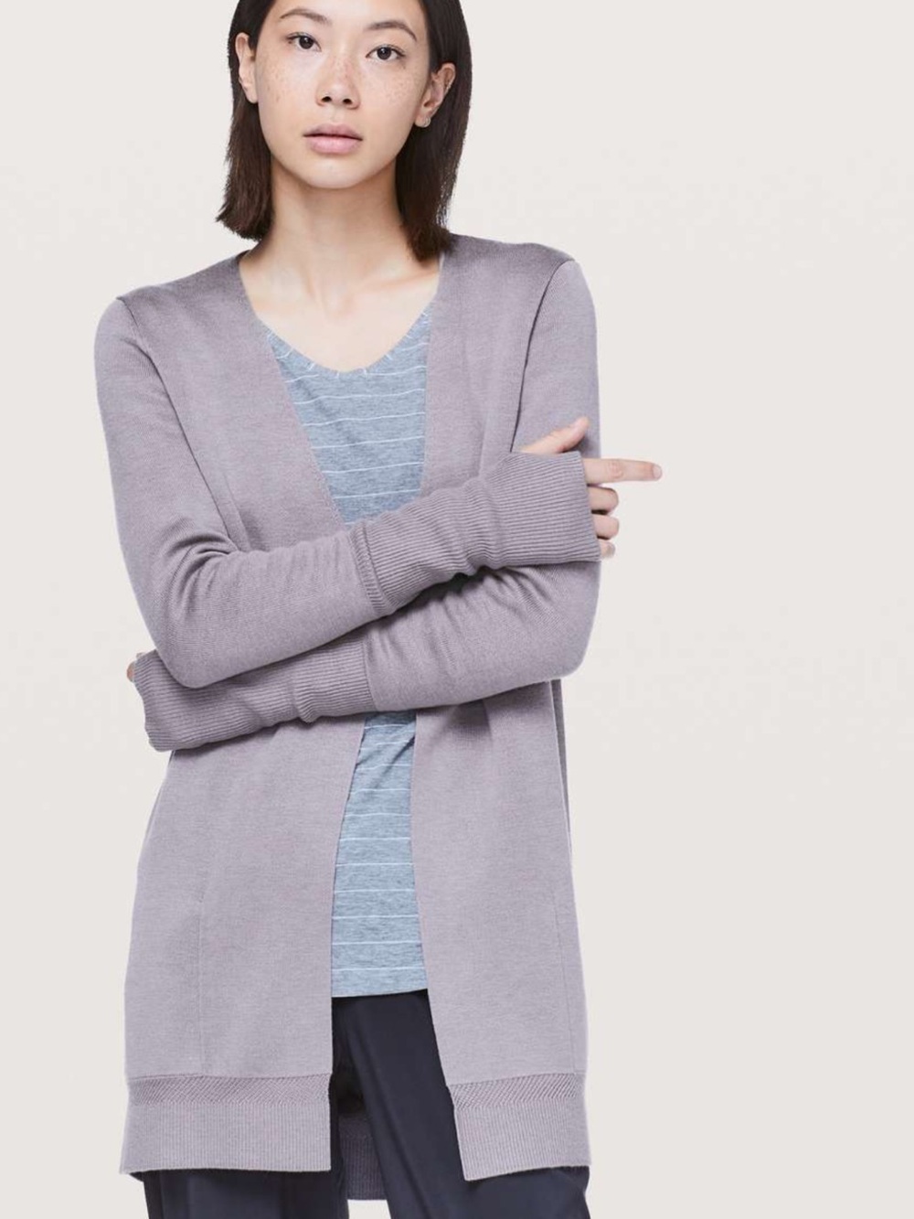 Lululemon City Street Cardigan size 6 Mystique/Heathered Mystique